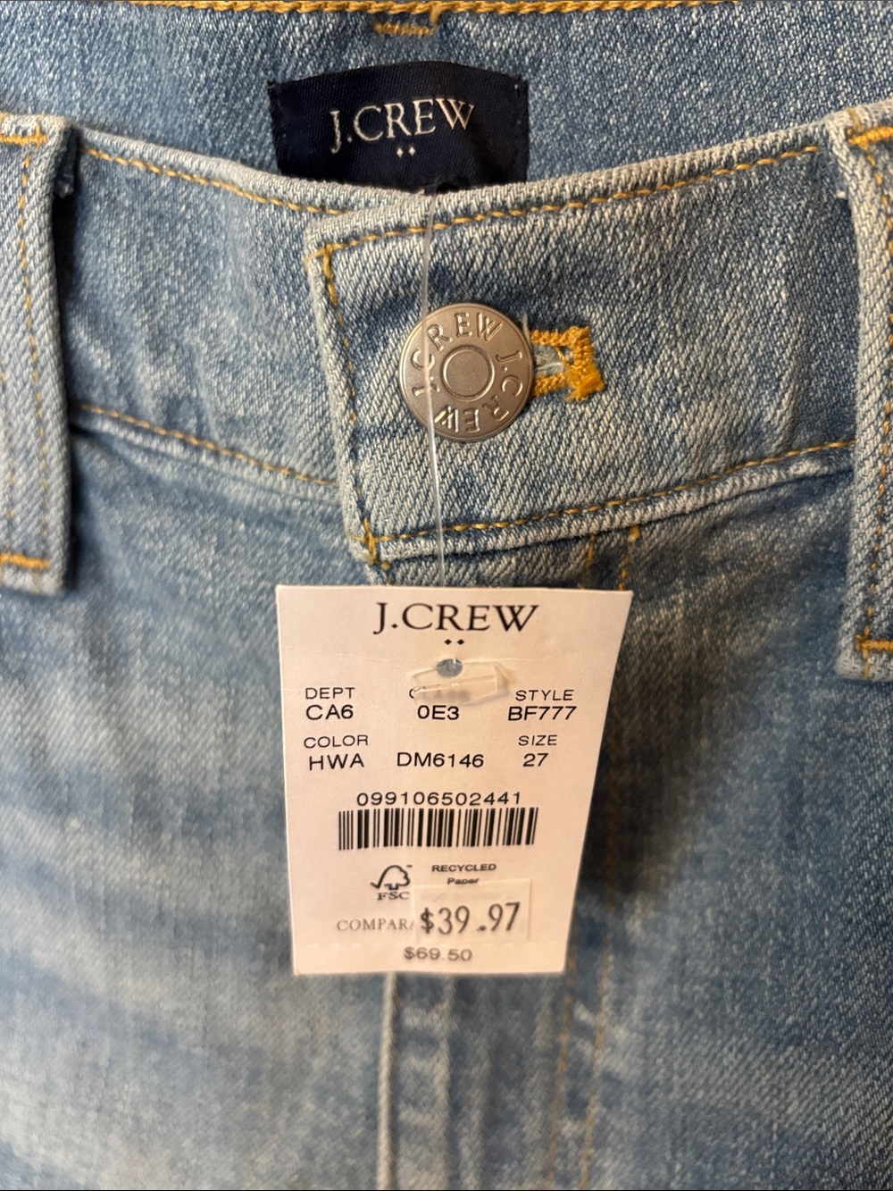 J. Crew Light Blue Denim Cutoff Shorts - Picture 2 of 4